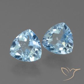 Gemme di Topazio Celeste naturale da 2.91 ct, Taglio trillion, VS