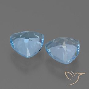 Gemme di Topazio Celeste naturale da 2.91 ct, Taglio trillion, VS