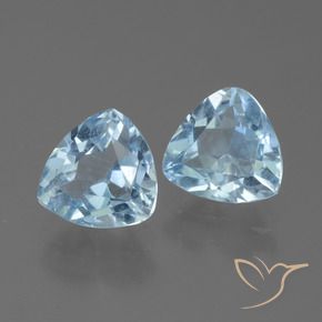 Gemme di Topazio Celeste naturale da 2.79 ct, Taglio trillion, VS