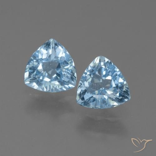 2.66ctw Naturale Celeste Topazio, Taglio trillion, VVS-VS