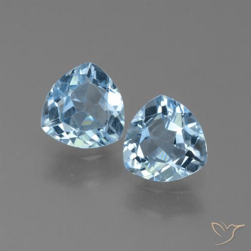 2.44ctw Naturale Celeste Topazio, Taglio trillion, VVS-VS, Photo A