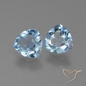 Gemme di Topazio Celeste naturale da 2.44 ct, Taglio trillion, VVS-VS