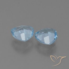 Gemme di Topazio Celeste naturale da 2.44 ct, Taglio trillion, VVS-VS