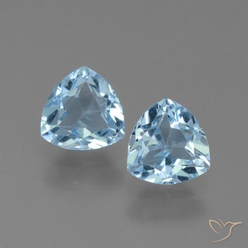 2.63ctw Naturale Celeste Topazio, Taglio trillion, VVS-VS