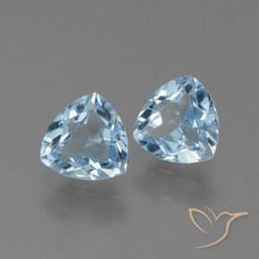 Gemme di Topazio Celeste naturale da 2.63 ct, Taglio trillion, VVS-VS