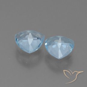 Gemme di Topazio Celeste naturale da 2.63 ct, Taglio trillion, VVS-VS