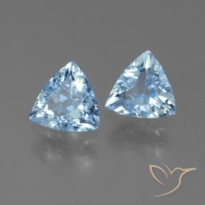 Gemme di Topazio Celeste naturale da 2.44 ct, Taglio trillion, VVS-VS