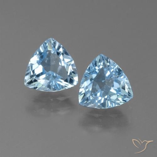 2.49ctw Naturale Celeste Topazio, Taglio trillion, VS