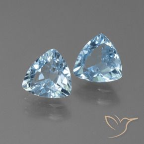 Gemme di Topazio Celeste naturale da 2.49 ct, Taglio trillion, VS