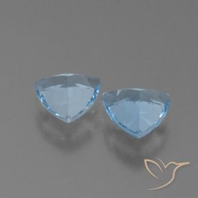Gemme di Topazio Celeste naturale da 2.49 ct, Taglio trillion, VS