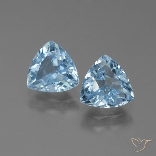 2.63ctw Naturale Celeste Topazio, Taglio trillion, VS