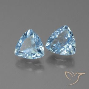 Gemme di Topazio Celeste naturale da 2.63 ct, Taglio trillion, VS