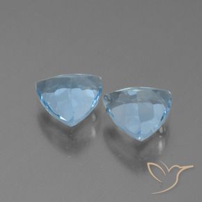 Gemme di Topazio Celeste naturale da 2.63 ct, Taglio trillion, VS