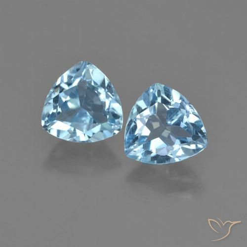 2.94ctw Naturale Celeste Topazio, Taglio trillion, VVS-VS