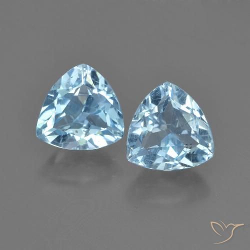 2.66ctw Naturale Celeste Topazio, Taglio trillion, VVS-VS