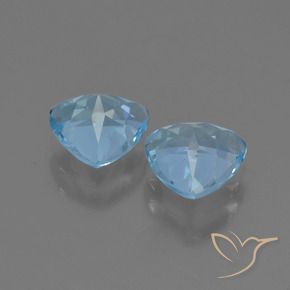Gemme di Topazio Celeste naturale da 2.66 ct, Taglio trillion, VVS-VS