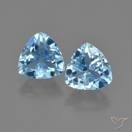 2.77ctw Naturale Celeste Topazio, Taglio trillion, VVS-VS