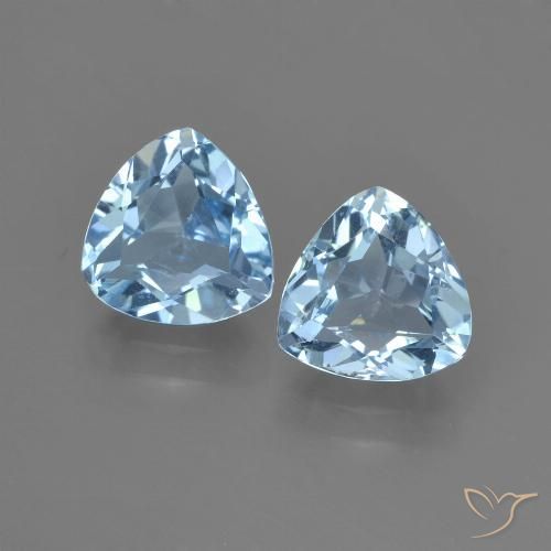 2.61ctw Naturale Celeste Topazio, Taglio trillion, VVS-VS