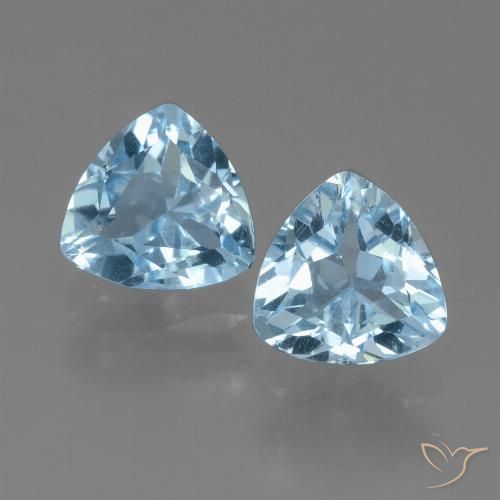 2.72ctw Naturale Celeste Topazio, Taglio trillion, VVS-VS