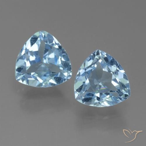2.89ctw Naturale Celeste Topazio, Taglio trillion, VVS-VS