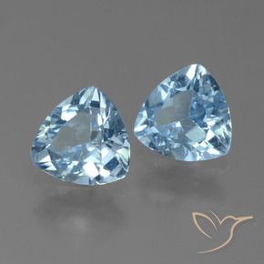 Gemme di Topazio Celeste naturale da 2.43 ct, Taglio trillion, VS