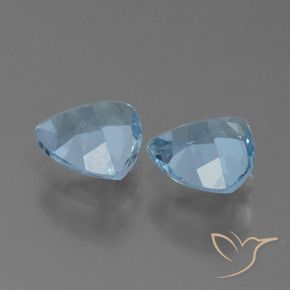 Gemme di Topazio Celeste naturale da 2.43 ct, Taglio trillion, VS
