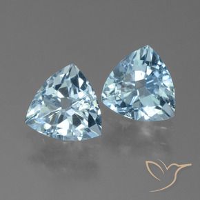 Gemme di Topazio Blu svizzero naturale da 2.52 ct, Taglio trillion, VVS-VS