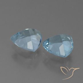 Gemme di Topazio Blu svizzero naturale da 2.52 ct, Taglio trillion, VVS-VS