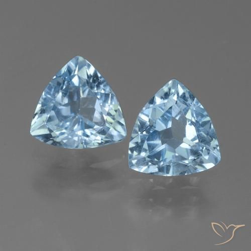 2.19ctw Naturale Celeste Topazio, Taglio trillion, VVS-VS