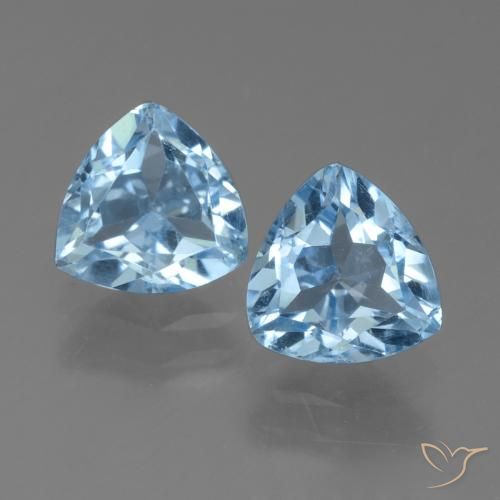 2.83ctw Naturale Celeste Topazio, Taglio trillion, VVS-VS