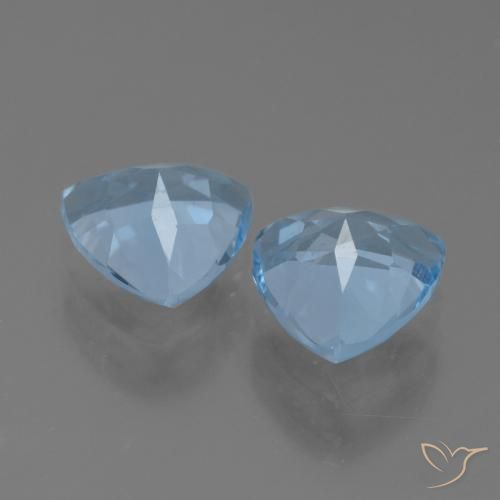 Gemme di Topazio Celeste naturale da 2.83 ct, Taglio trillion, VVS-VS