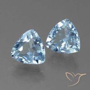 Gemme di Topazio Blu svizzero naturale da 2.67 ct, Taglio trillion, VVS-VS