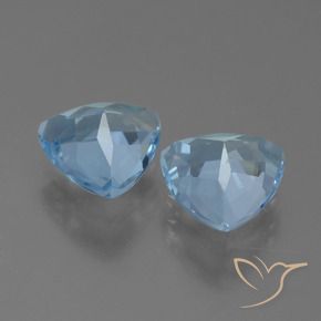 Gemme di Topazio Blu svizzero naturale da 2.67 ct, Taglio trillion, VVS-VS