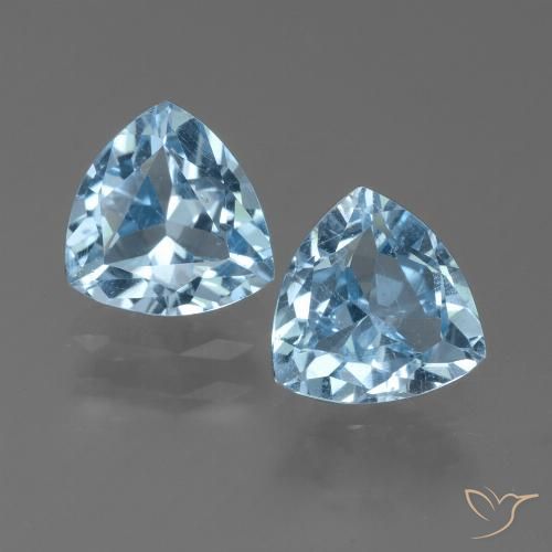 2.62ctw Naturale Celeste Topazio, Taglio trillion, VVS-VS