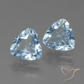 Gemme di Topazio Celeste naturale da 2.54 ct, Taglio trillion, VS