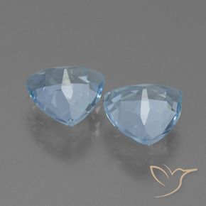 Gemme di Topazio Celeste naturale da 2.54 ct, Taglio trillion, VS