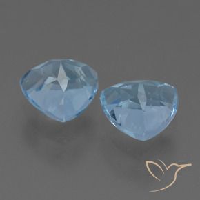 Gemme di Topazio Celeste naturale da 3.30 ct, Taglio trillion, VS