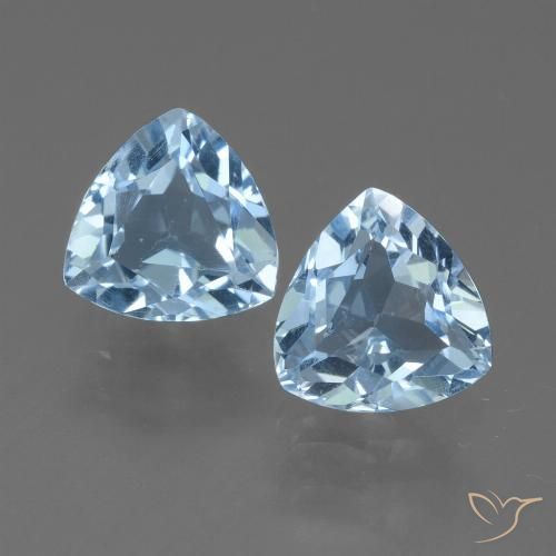 2.75ctw Naturale Celeste Topazio, Taglio trillion, VVS-VS