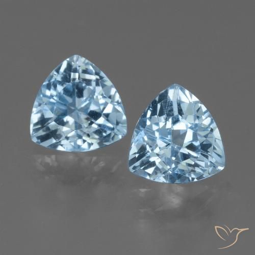 2.79ctw Naturale Celeste Topazio, Taglio trillion, VVS-VS