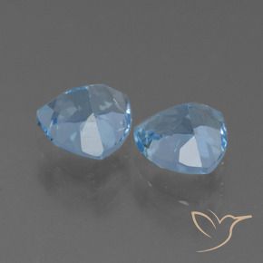 Gemme di Topazio Celeste naturale da 2.59 ct, Taglio trillion, VS