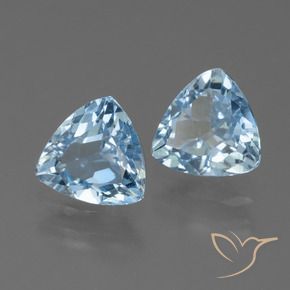 Gemme di Topazio Celeste naturale da 2.60 ct, Taglio trillion, VS