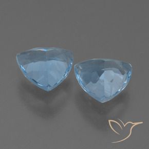 Gemme di Topazio Celeste naturale da 2.60 ct, Taglio trillion, VS