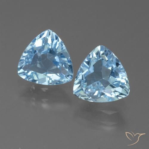 2.47ctw Naturale Celeste Topazio, Taglio trillion, VS