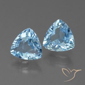 Gemme di Topazio Celeste naturale da 2.47 ct, Taglio trillion, VS