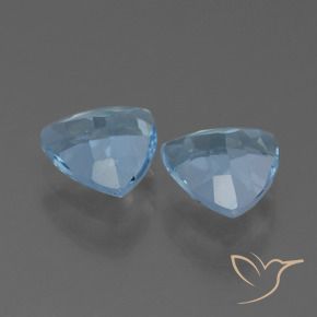 Gemme di Topazio Celeste naturale da 2.47 ct, Taglio trillion, VS