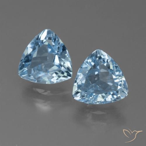 2.46ctw Naturale Celeste Topazio, Taglio trillion, VS