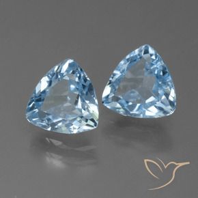 Gemme di Topazio Celeste naturale da 2.46 ct, Taglio trillion, VS