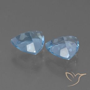 Gemme di Topazio Celeste naturale da 2.46 ct, Taglio trillion, VS