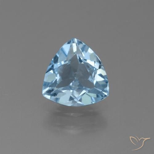 Topazio Celeste naturale da 1.14 ct, Taglio trillion, VS