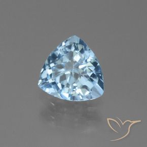 Topazio Celeste naturale da 1.42 ct, Taglio trillion, VS